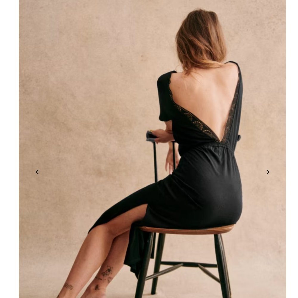 Sezane Lucille Dress in Black (Size Medium)